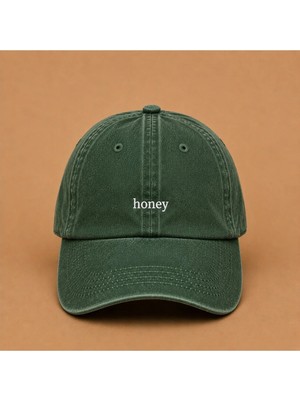 Honey (Tatlım) Nakışlı Vintage Yıkamalı Kep Şapka