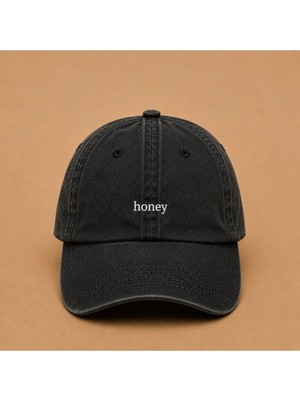 Honey (Tatlım) Nakışlı Vintage Yıkamalı Kep Şapka