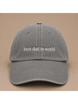 Best Dad In World Nakışlı Eskitme Yıkamalı Şapka Babalar Günü Özel Hediye