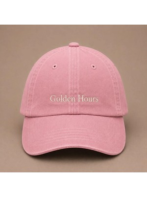 Kadın Estetik Golden Hour Yazılı Eskitme Yıkamalı Şapka