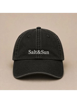 Minimal Salt Sun Nakışlı Vintage Yıkamalı Kep Şapka