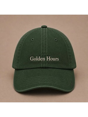 Kadın Estetik Golden Hour Yazılı Eskitme Yıkamalı Şapka