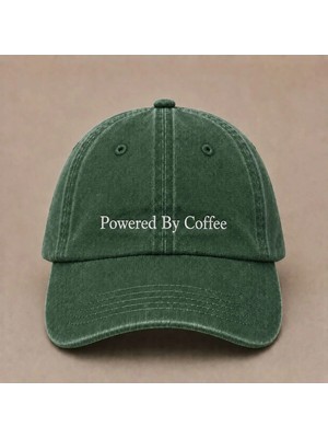 Powered By Coffee Nakışlı Vintage Yıkamalı Kep Şapka