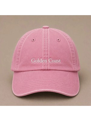 Golden Coast Yazılı Nakışlı Vintage Yıkamalı Kep Şapka