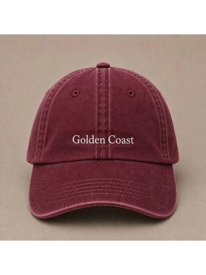 Golden Coast Yazılı Nakışlı Vintage Yıkamalı Kep Şapka
