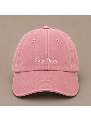 Slow Days Nakışlı Vintage Yıkamalı Kep Şapka