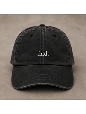 Dad Nakışlı Eskitme Yıkamalı Şapka Babalar Günü Özel Şapka Hediye