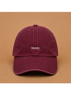 Honey (Tatlım) Nakışlı Vintage Yıkamalı Kep Şapka