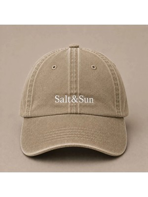 Minimal Salt Sun Nakışlı Vintage Yıkamalı Kep Şapka