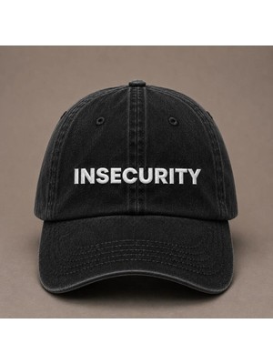 "ınsecurıty" Ironik Nakışlı Vintage Yıkamalı Beyzbol Şapkası