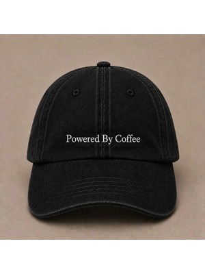 Powered By Coffee Nakışlı Vintage Yıkamalı Kep Şapka