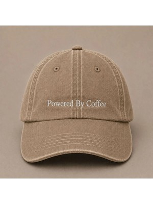 Powered By Coffee Nakışlı Vintage Yıkamalı Kep Şapka