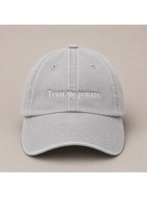 "trust The Process" (Sürece Güven) Motivasyon Işlemeli Vintage Yıkamalı Beyzbol Şapkası