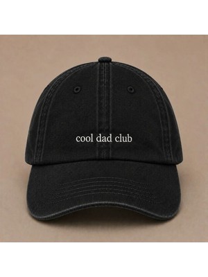 Cool Dad Club Nakışlı Vintage Yıkamalı Erkek Kep Şapka Babalar Günü Özel Sipariş