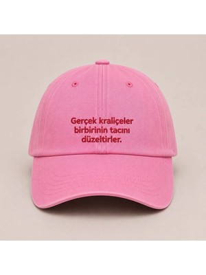 "gerçek Kraliçeler..." Arkadaşa Hediye Nakışlı Vintage Yıkamalı Beyzbol Şapkası