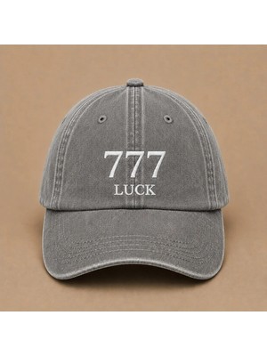 777 Luck Melek Sayısı Yazılı Eskitme Yıkamalı Şapka