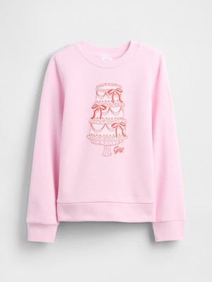 Gap Kız Çocuk Açık Pembe Kids Gap Grafik Sweatshirt
