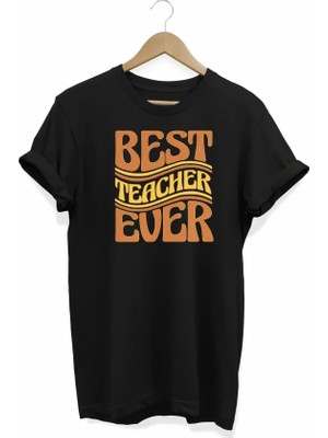 Trend Cojans 24 Kasım Öğretmenler Günü Hediye Baskılı Oversize Bisiklet Yaka T-Shirt - Siyah