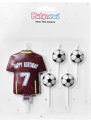 3 Adet Balonevi Futbol Temalı Mum Seti