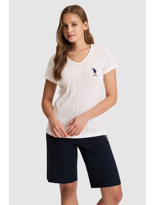 U.S. Polo Assn. Kadın Ekru Pijama Takımı 50326532-VR019