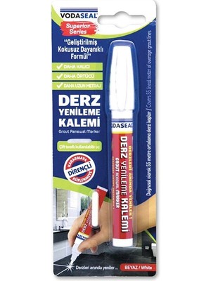 2 Adet  Vodaseal Derz Kalemi Seri Beyaz 1 Adet Yedek