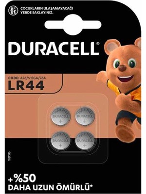 2 Adet Duracell Pil LR44 4 Lü