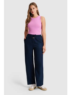 U.S. Polo Assn. Kadın Lacivert Kanvas Pantolon 50325543-VR033