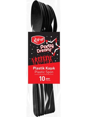 Roll-Up Party Dreams Kaşık Siyah 10'lu