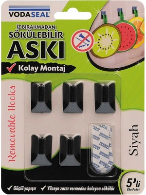 Vodaseal Sökülebilir Askı 5'li Siyah