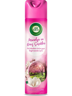 3 Adet  Air Wick Aerosol Manolya ve Kiraz 300 ml