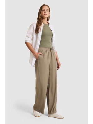 U.S. Polo Assn. Kadın Haki Kanvas Pantolon 50325543-VR027