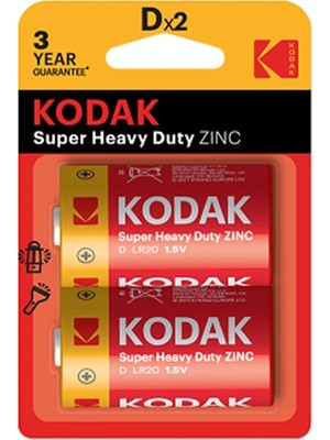 3 Adet Kodak Çinko Karbon Büyük Boy 2'li
