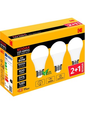 Kodak LED Ampul Beyaz 3'lü