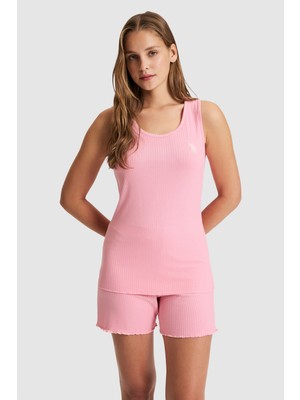 U.S. Polo Assn. Kadın Pembe Pijama Takımı 50326536-VR041
