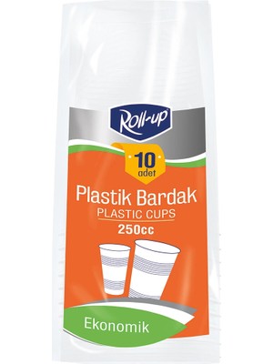 4 Adet Roll-Up Plastik Bardak 250 cc 10 Lu