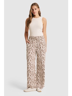 U.S. Polo Assn. Kadın Krem Kanvas Pantolon 50325528-VR071