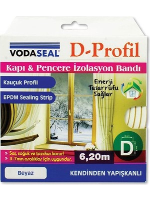 3 Adet  Vodaseal Kapı Pencere Izolasyon Bandı Beyaz 6,2m