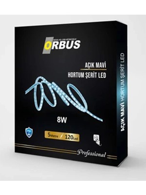 4 Adet Orbus Hortum Şerit LED Ice Blue 5m