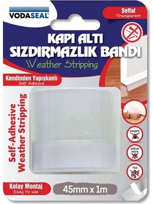 Vodaseal Kapı Altı Sızdırmazlık Bantı Şeffaf 45MMX1 M