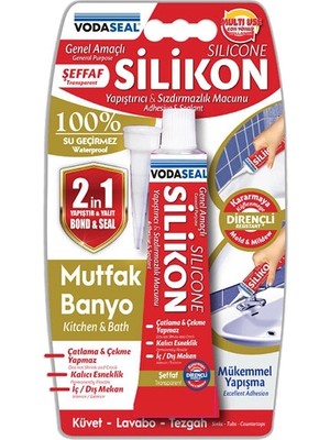 3 Adet Vodaseal Tüp Silikon Şeffaf 50G
