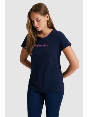 U.S. Polo Assn. Kadın Lacivert Basic Tişört 50323450-VR033