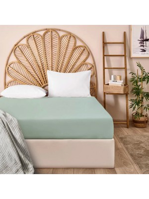 Matmel Soft Basic Tek Kişilik Düz Kenar Çarşaf - Yeşil - 160X240 cm