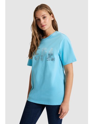 U.S. Polo Assn. Kadın Aqua Basic Tişört 50321690-VR007