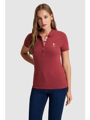 U.S. Polo Assn. Kadın Vişne Basic Tişört 50321798-VR223