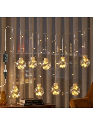 ForWhat Büro Ev Ofis Hediyesi Için 3mt 10LED 8mod Toplu Perde LED Şeffaf Gün Işığı