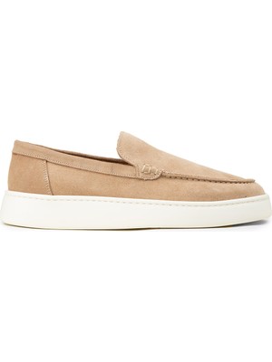 Deery Erkek Hakiki Süet Bej Loafer Ayakkabı - 04405MBEJE01