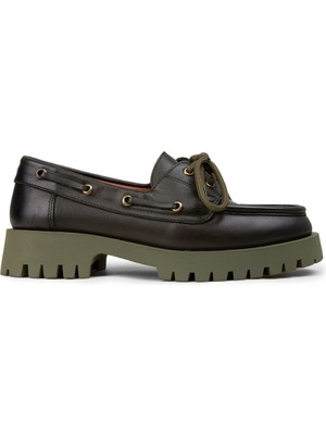 Deery Kadın Hakiki Deri Yeşil Marin Loafer - 02036ZYSLC02