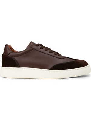 Deery Erkek Kahverengi Hakiki Deri Sneaker Ayakkabı - 04407MKHVE01
