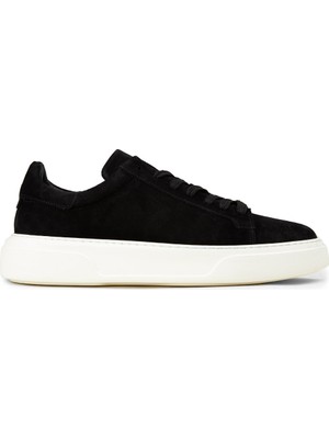 Deery Erkek Hakiki Süet Siyah Sneaker Ayakkabı - 04651MSYHE02