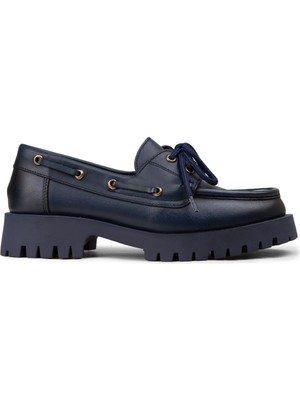Deery Kadın Hakiki Deri Lacivert Marin Loafer - 02036ZLCVC02
